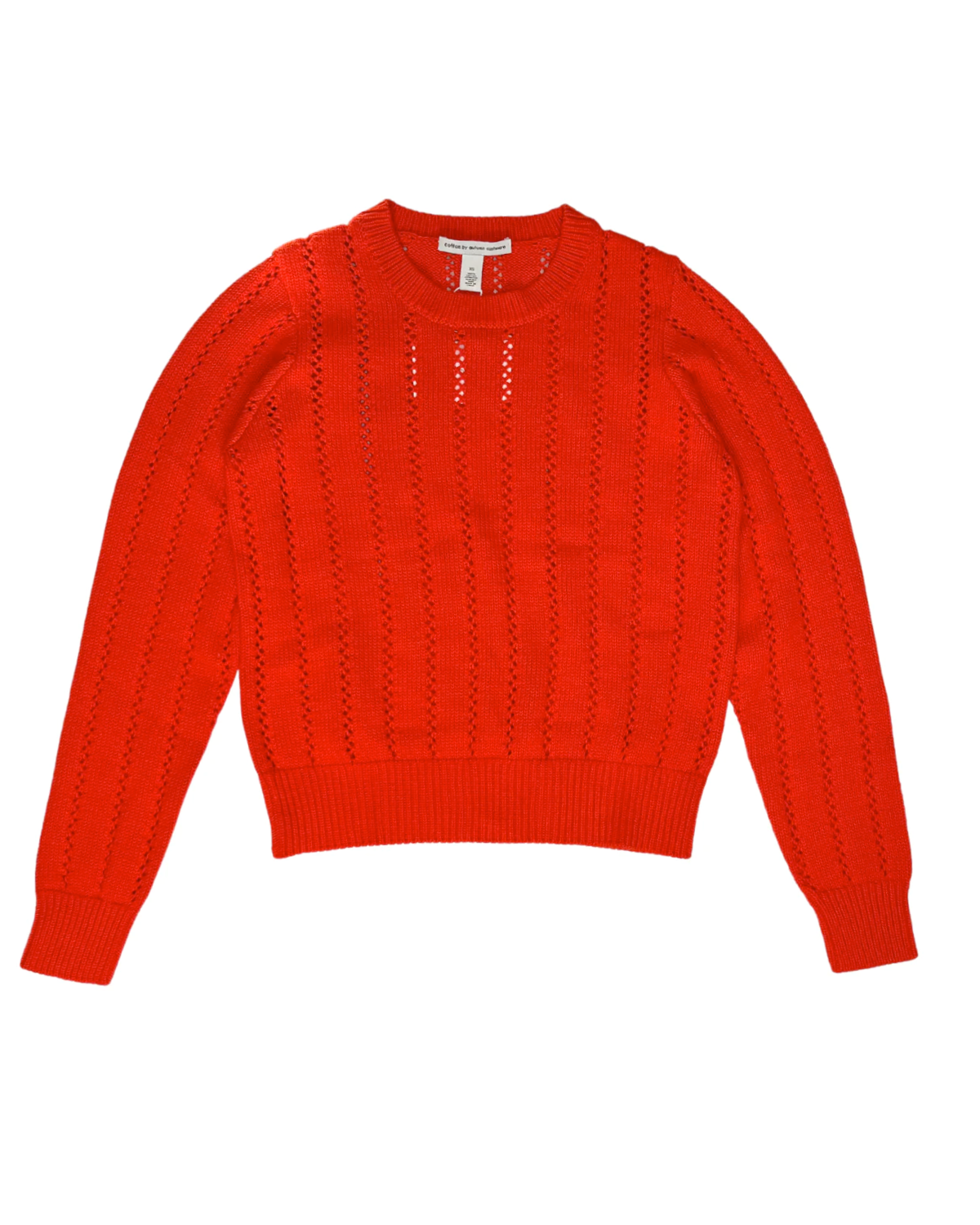 Pointelle Crewneck Sweater (Flame)