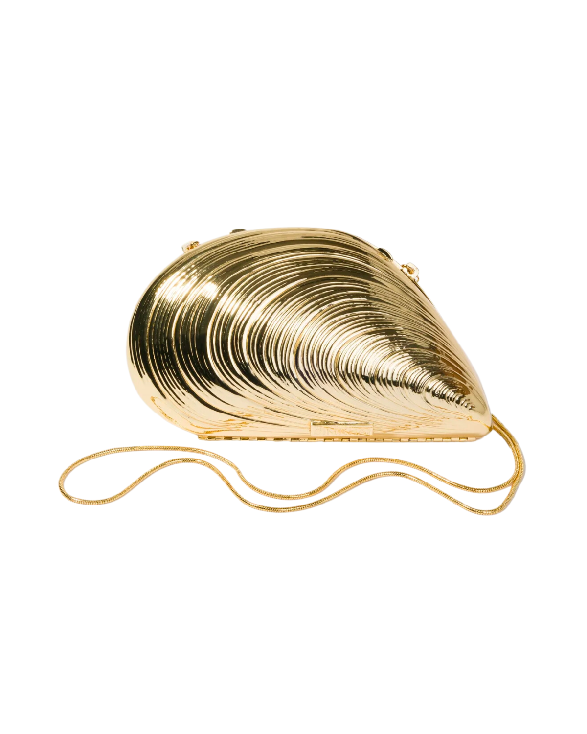 Bridget Metal Oyster Shell Clutch (Gold)