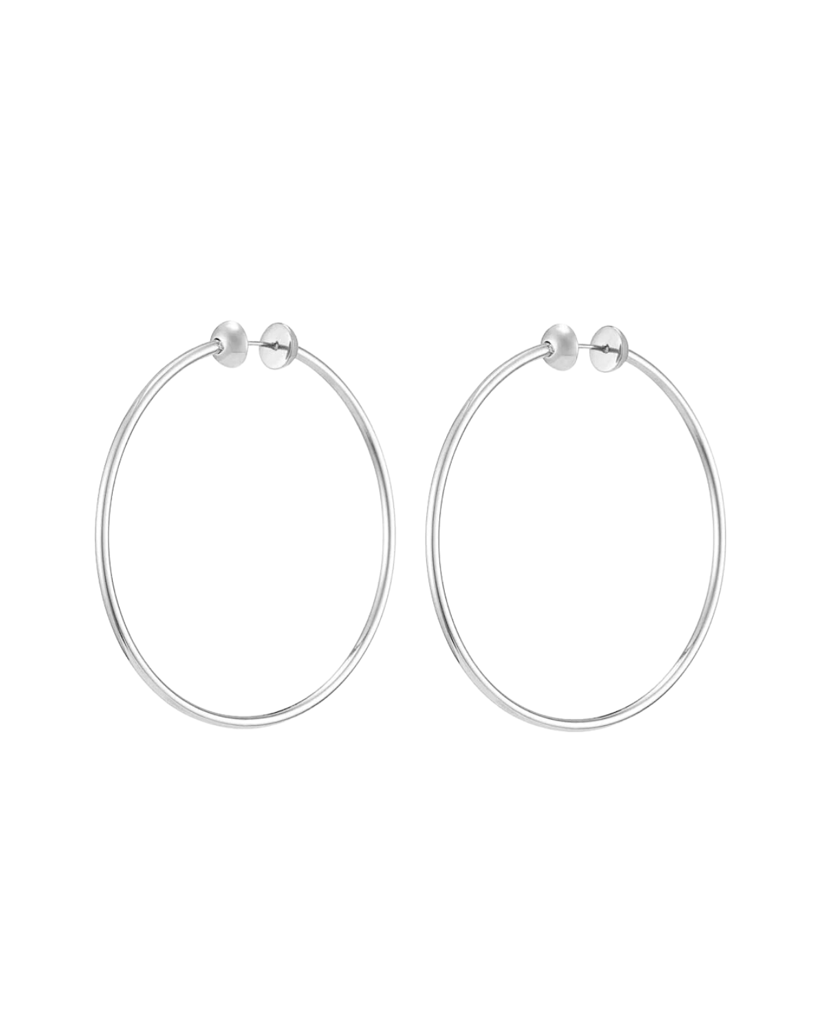Icon Hoops Medium Earrings (Rhodium)