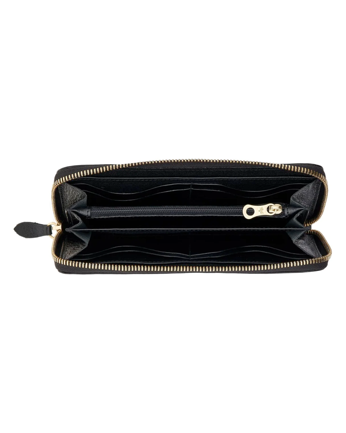 Cowhide Zip Around Wallet (Black)