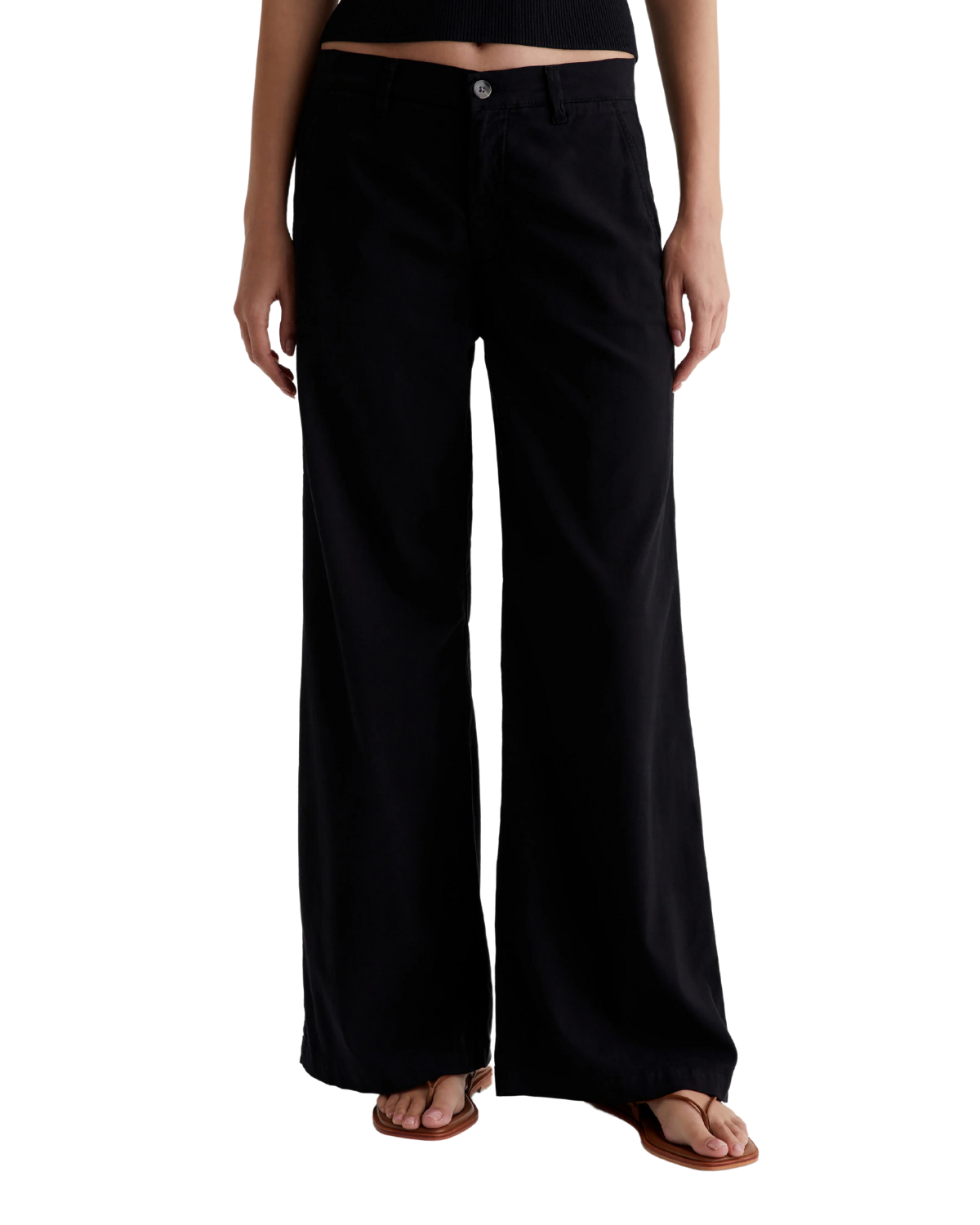 Caden Wide Leg Trouser (Super Black)