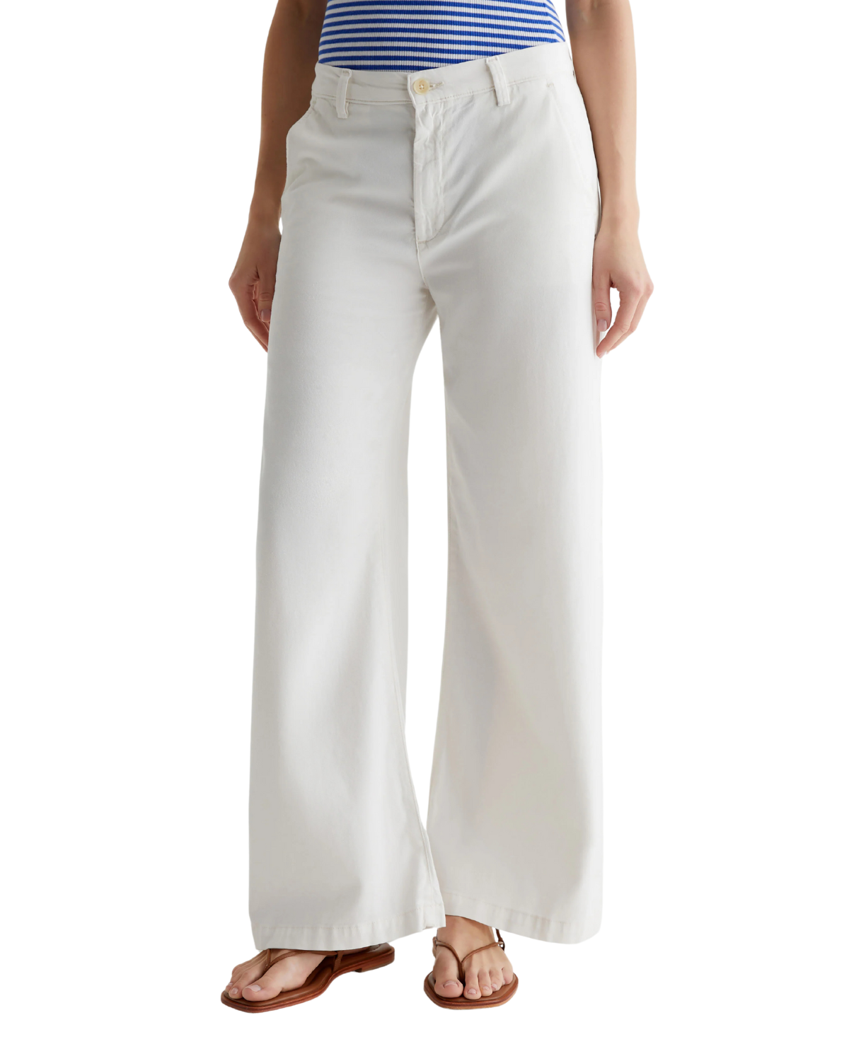 Caden Wide Leg Tailored Trouser (Powder)