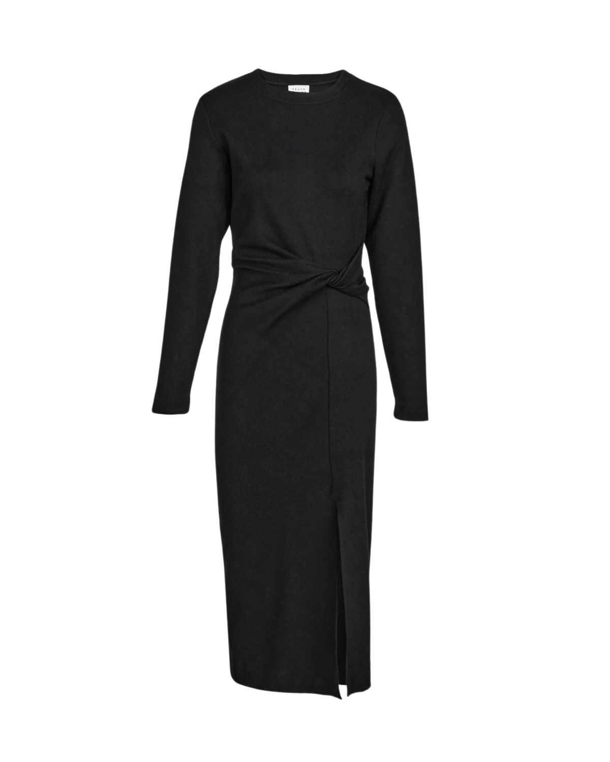 Long Sleeve Solid Cody Dress (Black)