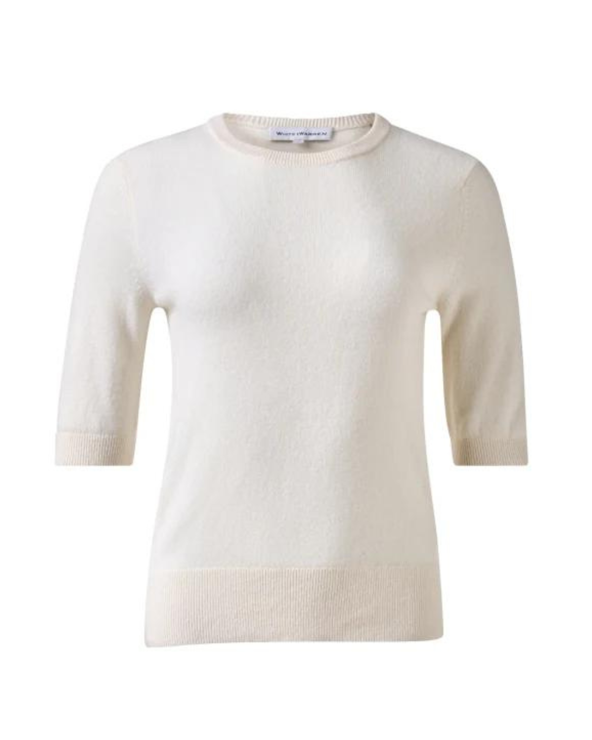 Cashmere Elbow Sleeve Tee (Soft White)