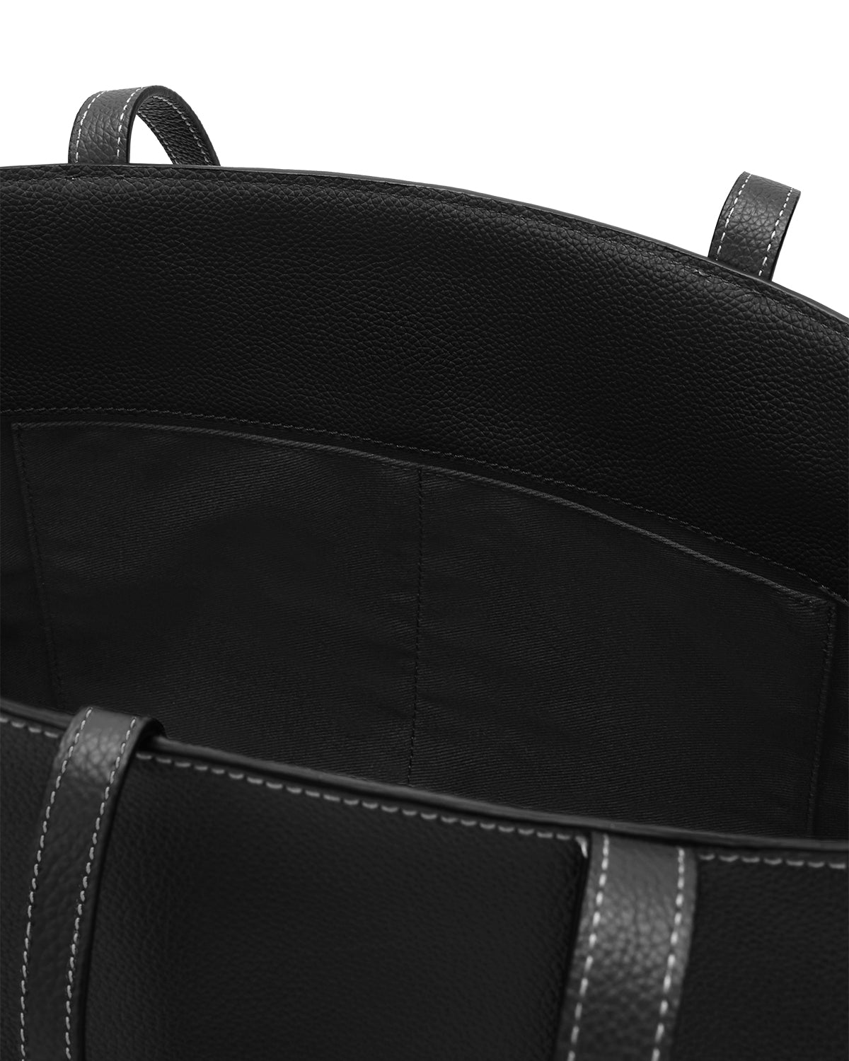 Tokyo Tote (Black Small Grain with Stitching)