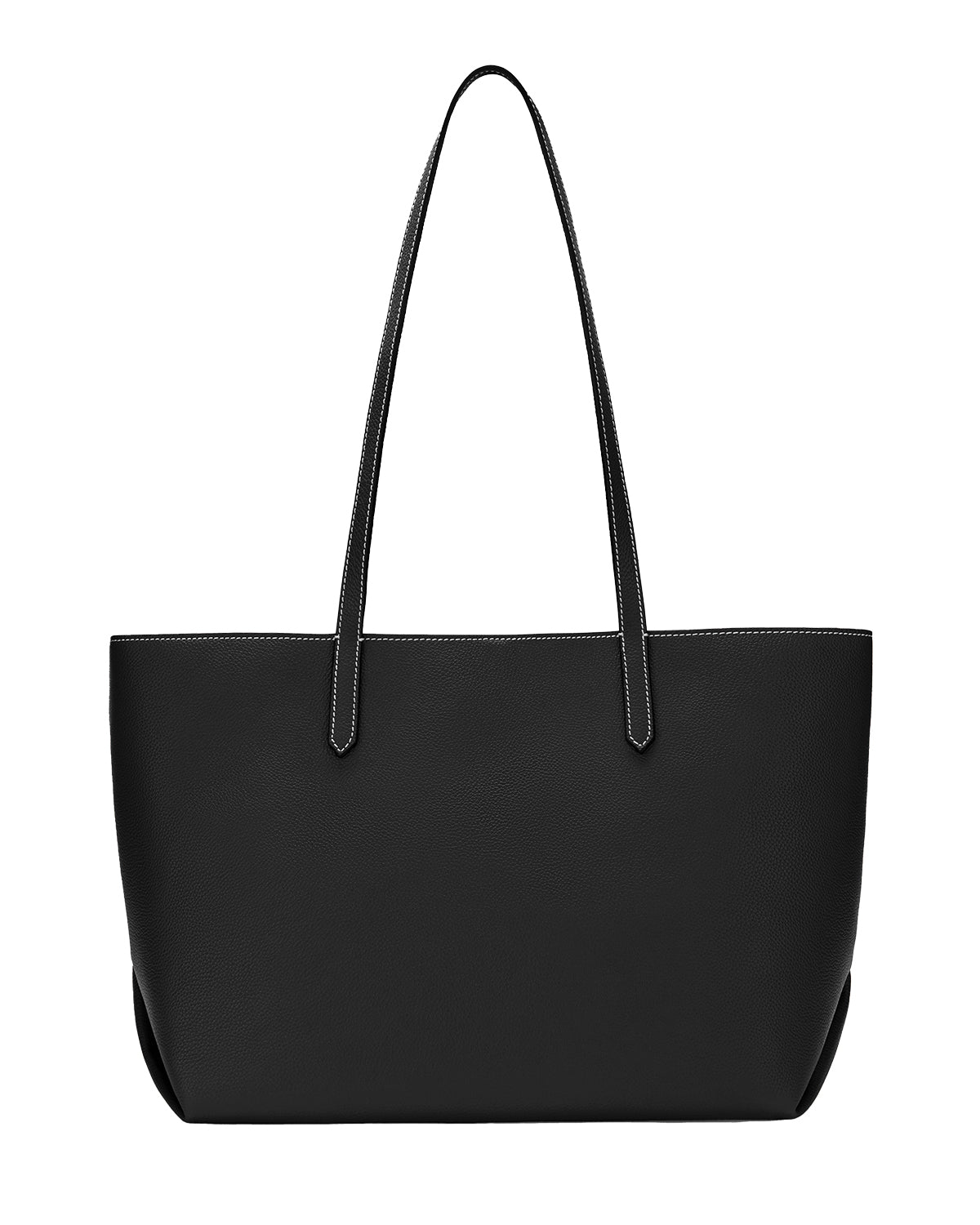 Tokyo Tote (Black Small Grain with Stitching)