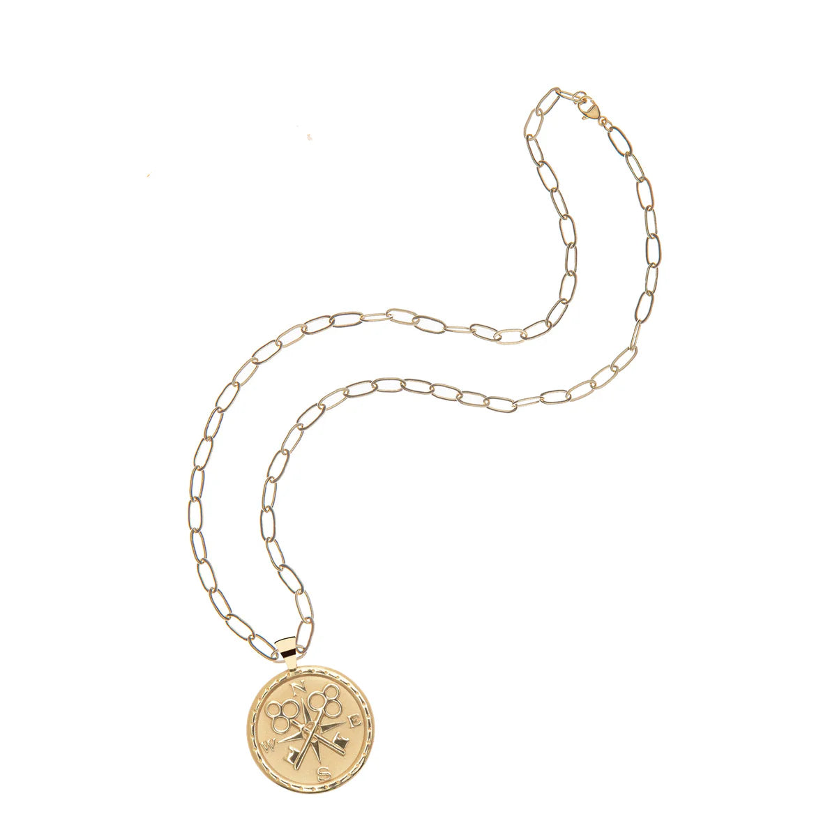 Forever JW Original Pendant Coin - Gold / 18&quot; Drawn Link