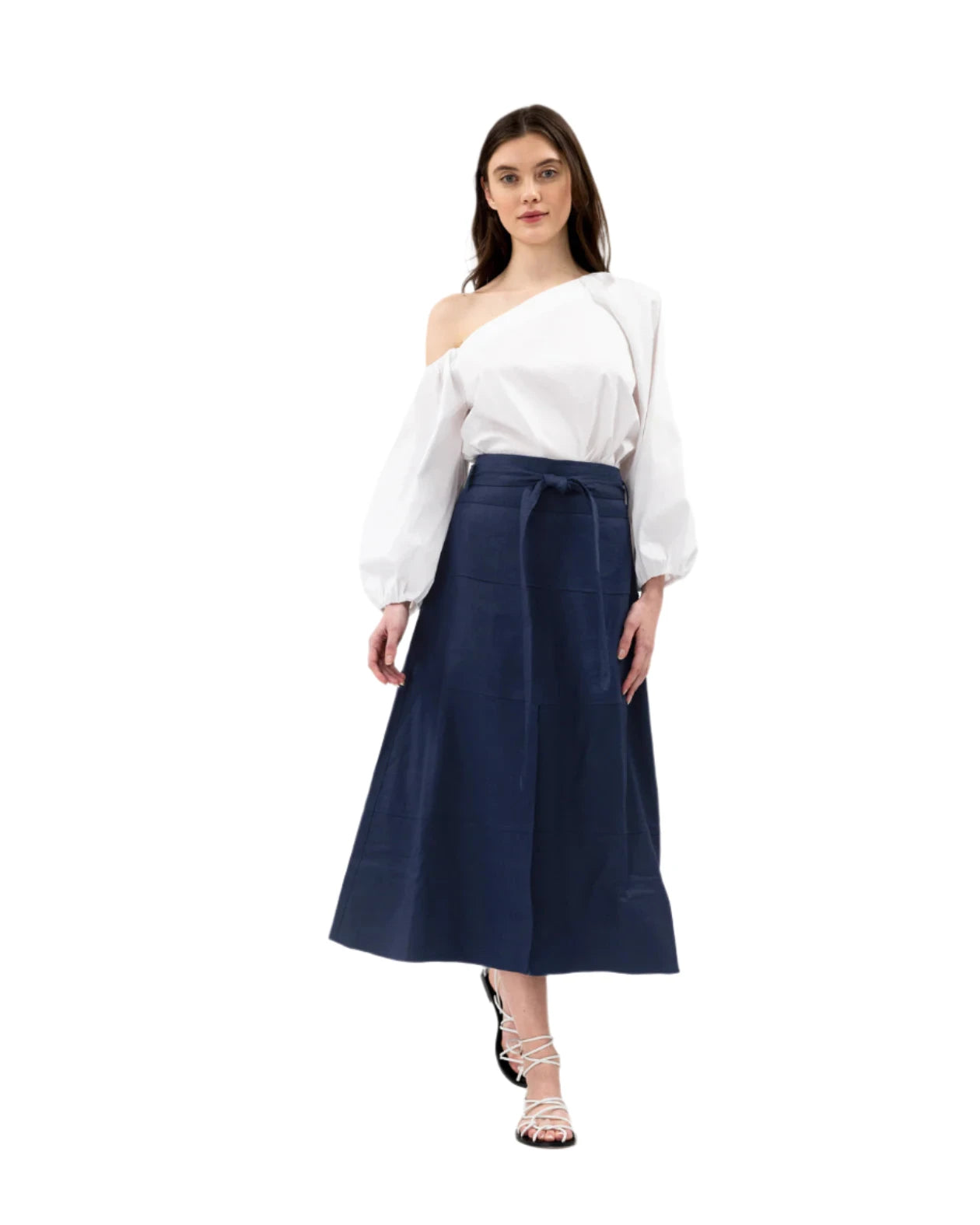 Linen Hudson Skirt (Maritime Blue)