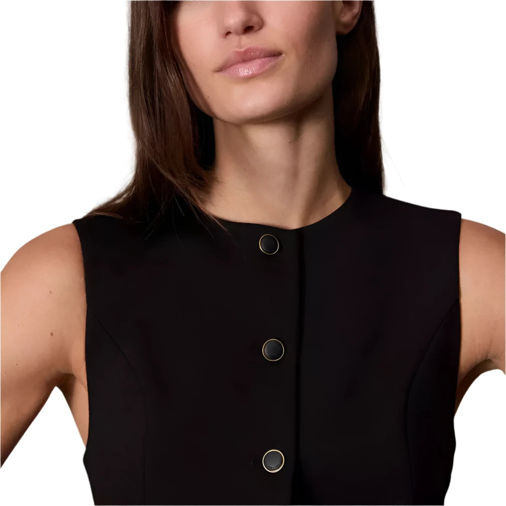 Irina Button Up Vest (Black)