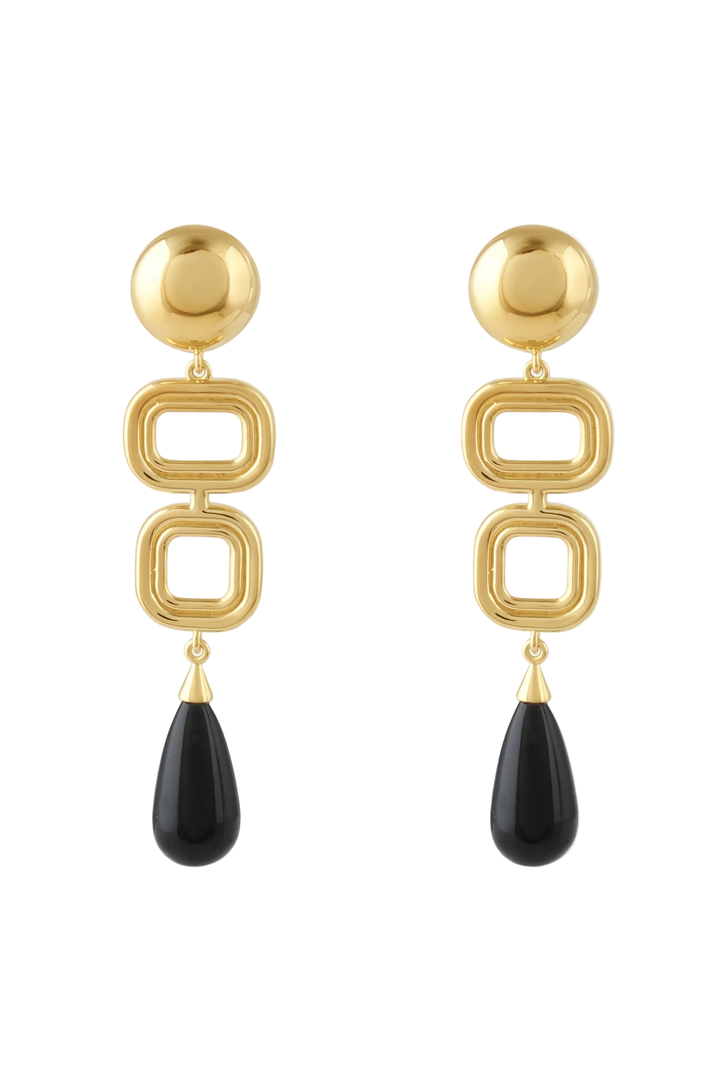 Sophie Blake NY Marcela Earrings in gold with black onyx drops