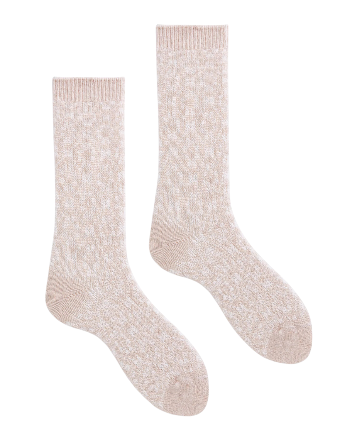 Women&#39;s Aster Flower Wool Cashmere Crew Socks (Crème)