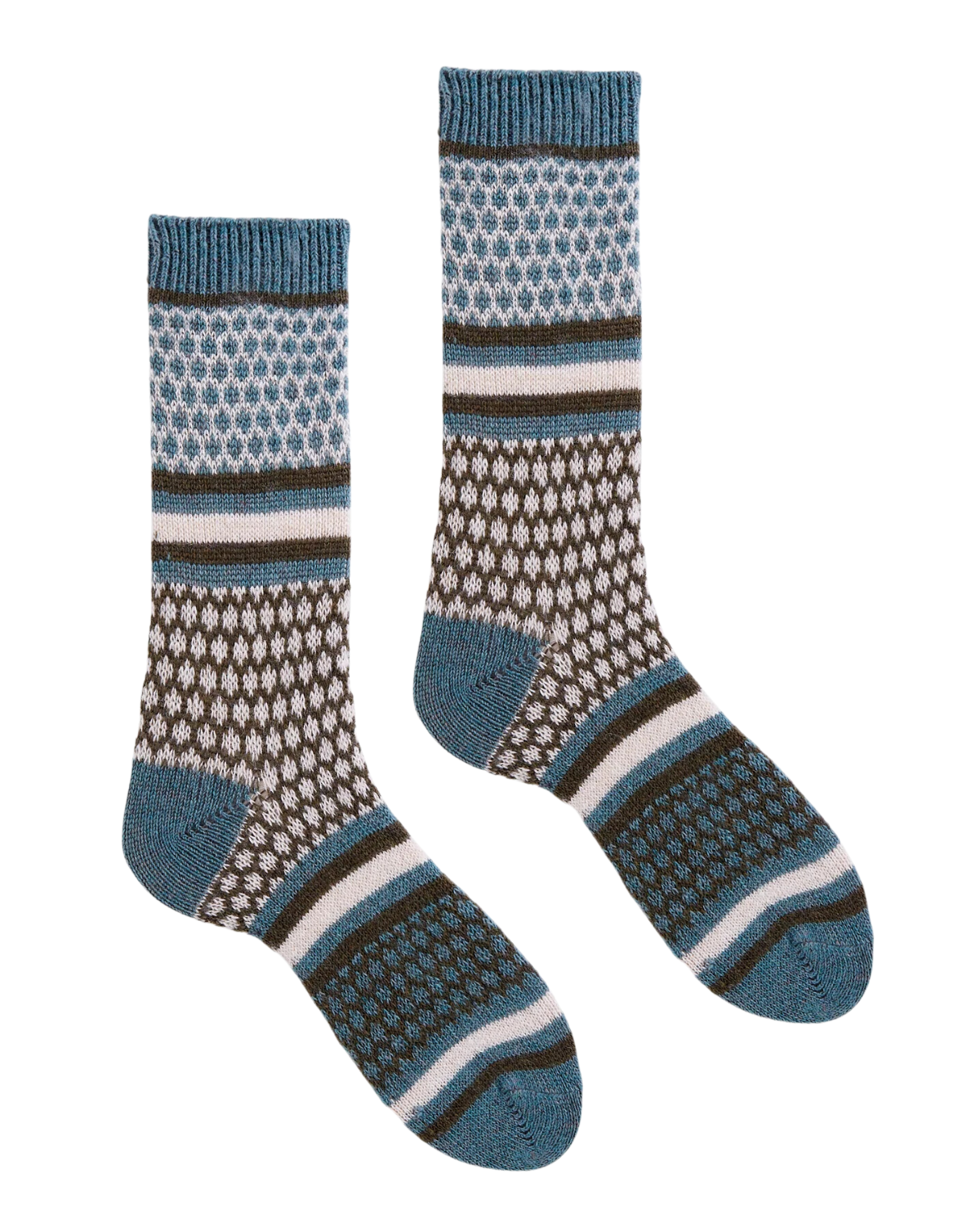 Women&#39;s Honeycomb Wool Cashmere Crew Socks (Mineral)