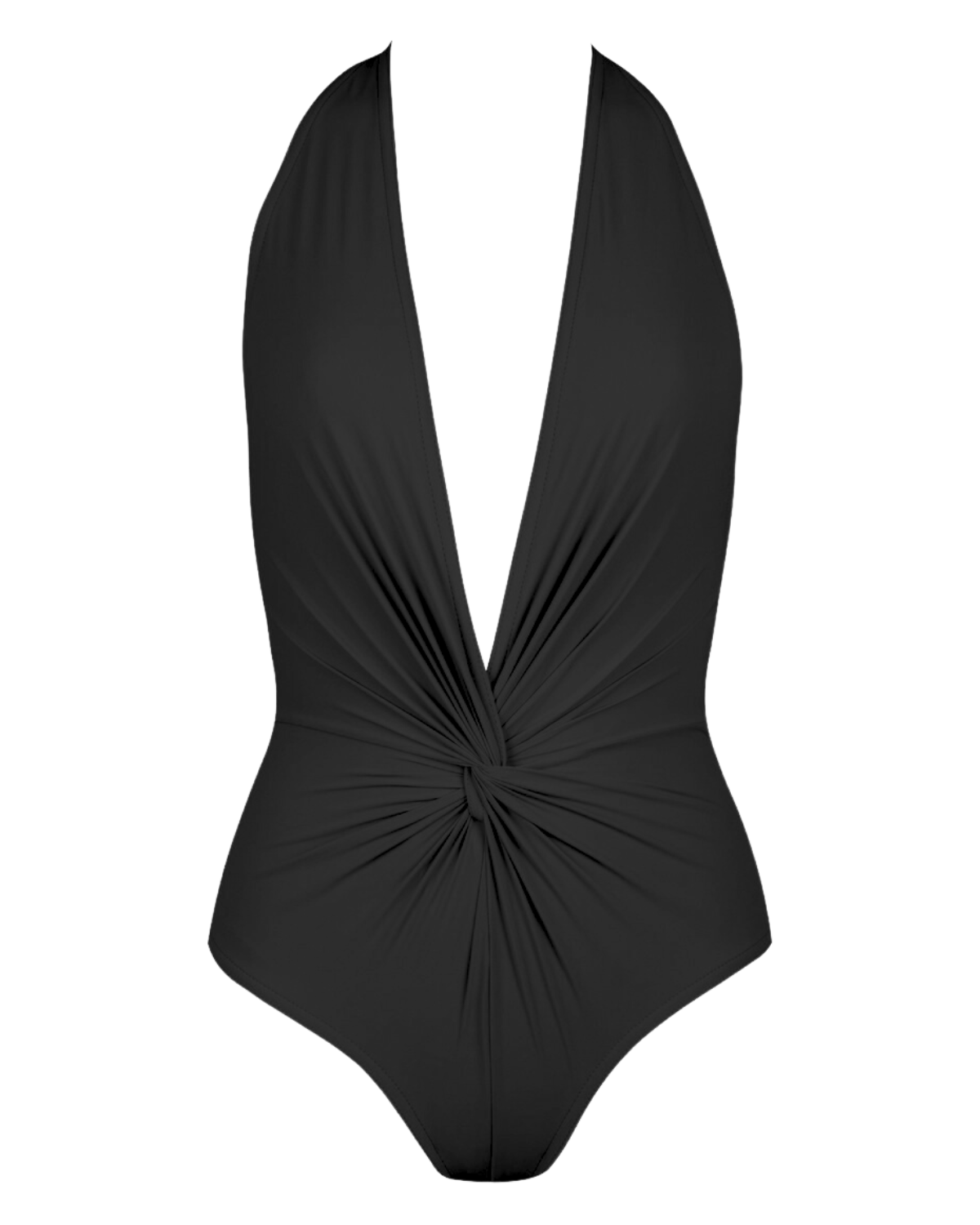 Basics Low Back Plunge Swimsuit (Black)