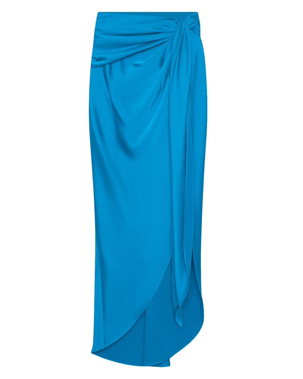 Elisabetta Draped Midi Skirt (Phthalo Blue)