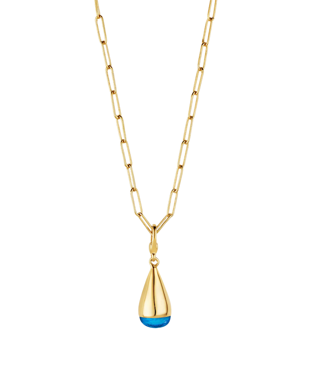 Glass Dash NecklaceSet (Gold/Swiss Blue)