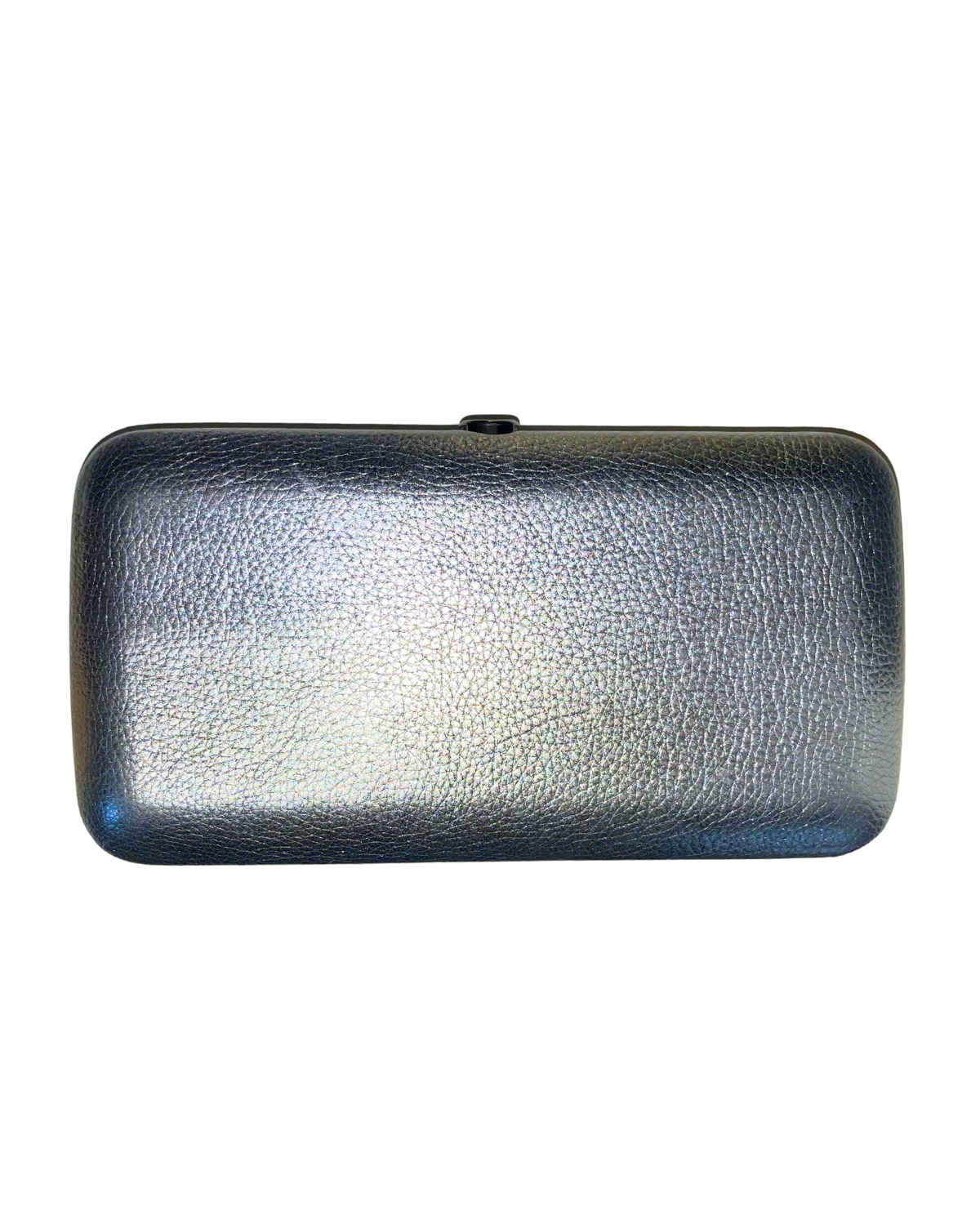 Finley Clutch (Silver Metallic Leather Chrome)