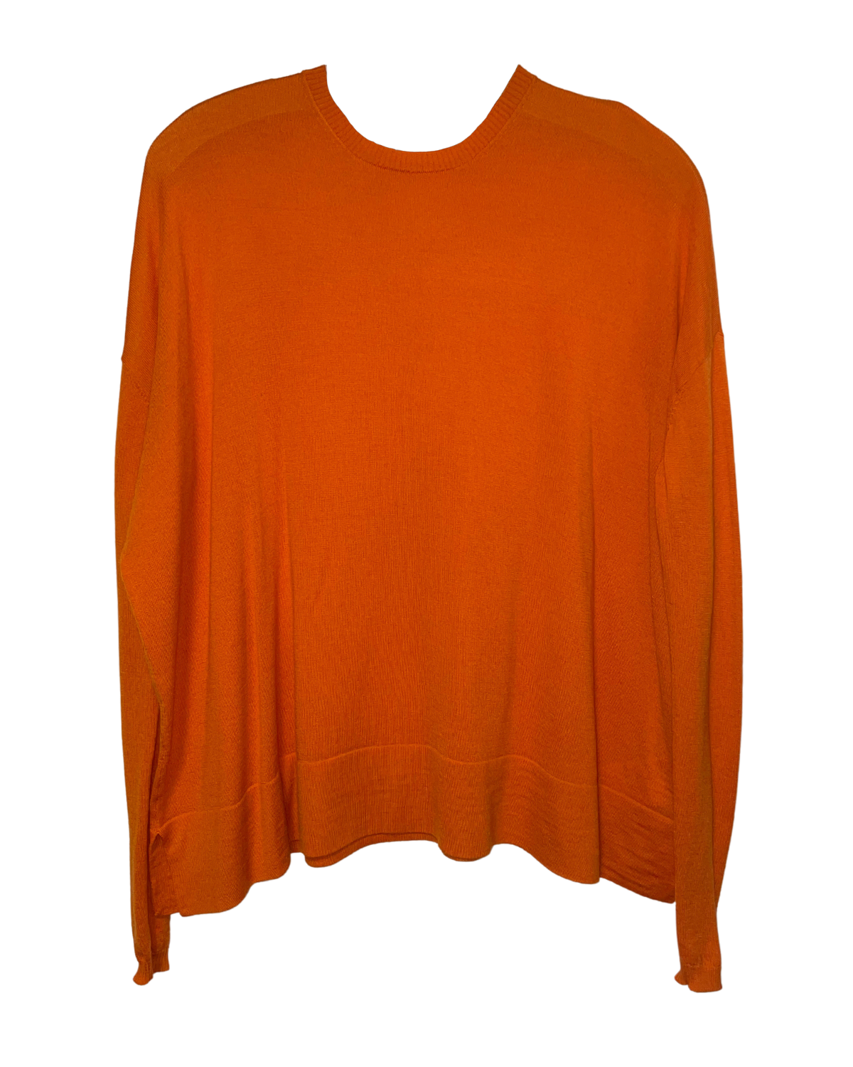 Cotton Oversized Crewneck Sweater (Orange)