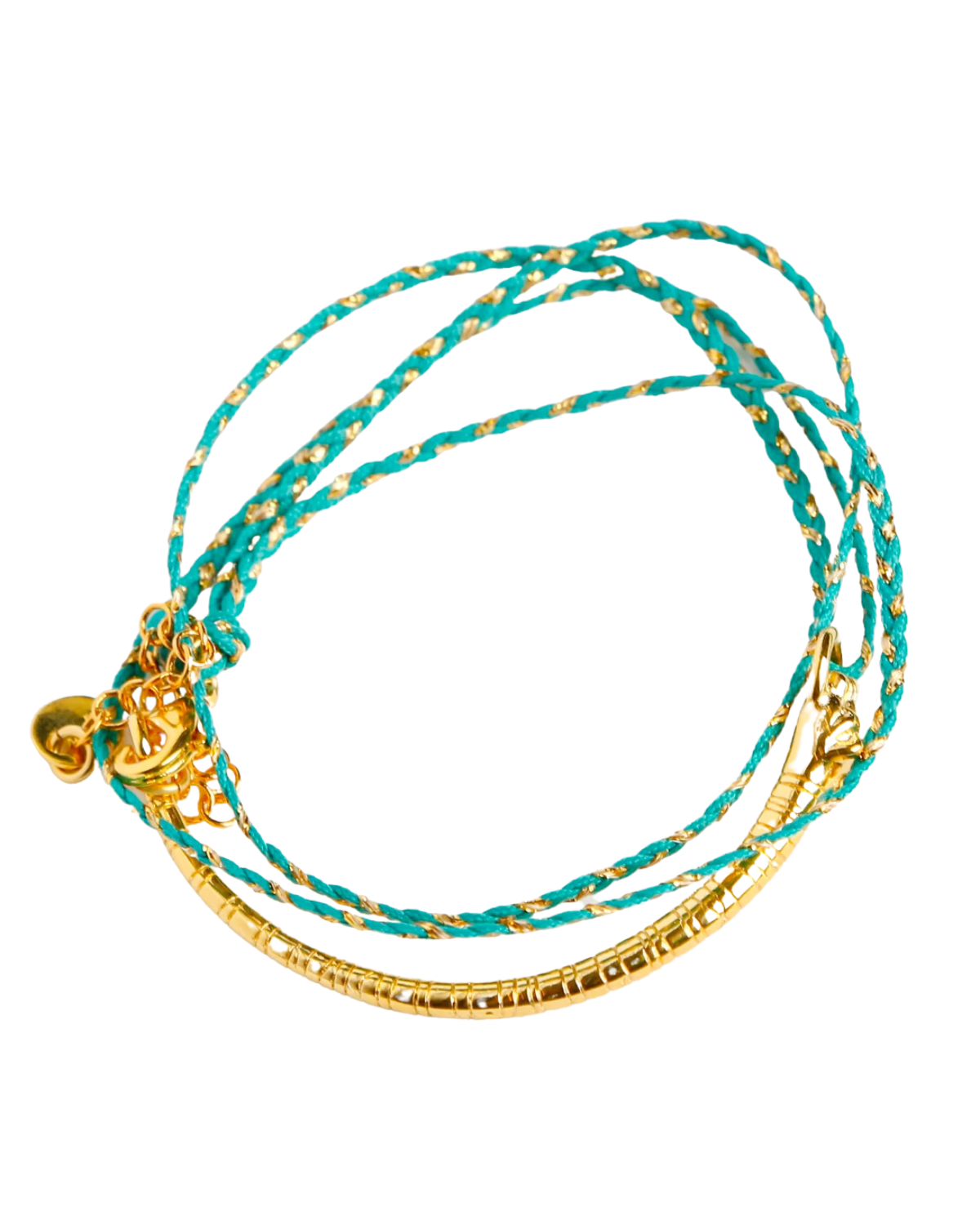 Tina Tiger Braided Yarn Bangle (Turquoise)
