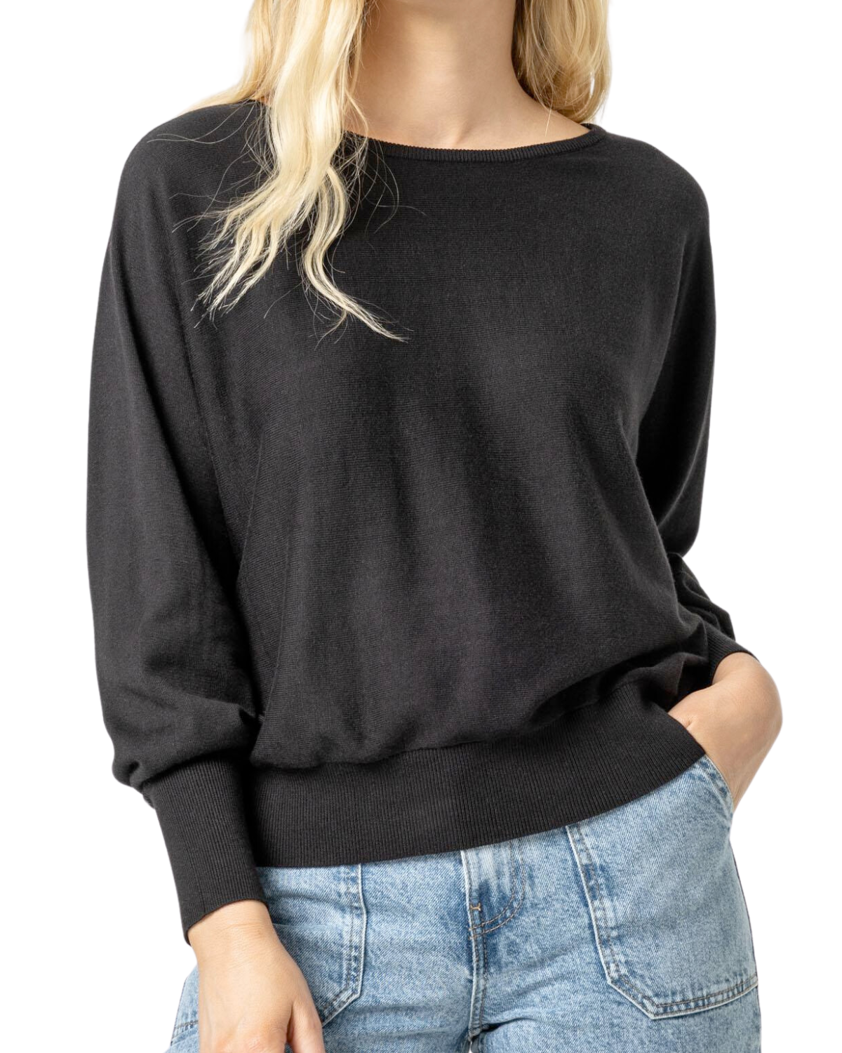 Boatneck Dolman Sweater (Black)