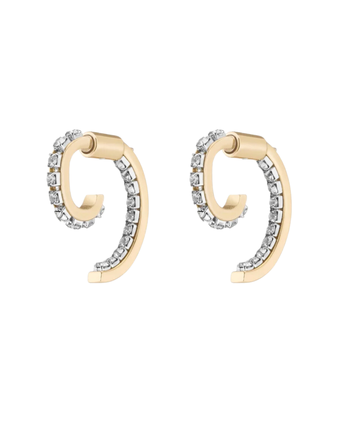 Mini Rhinestone Luna Earrings (Shiny Black Diamond)