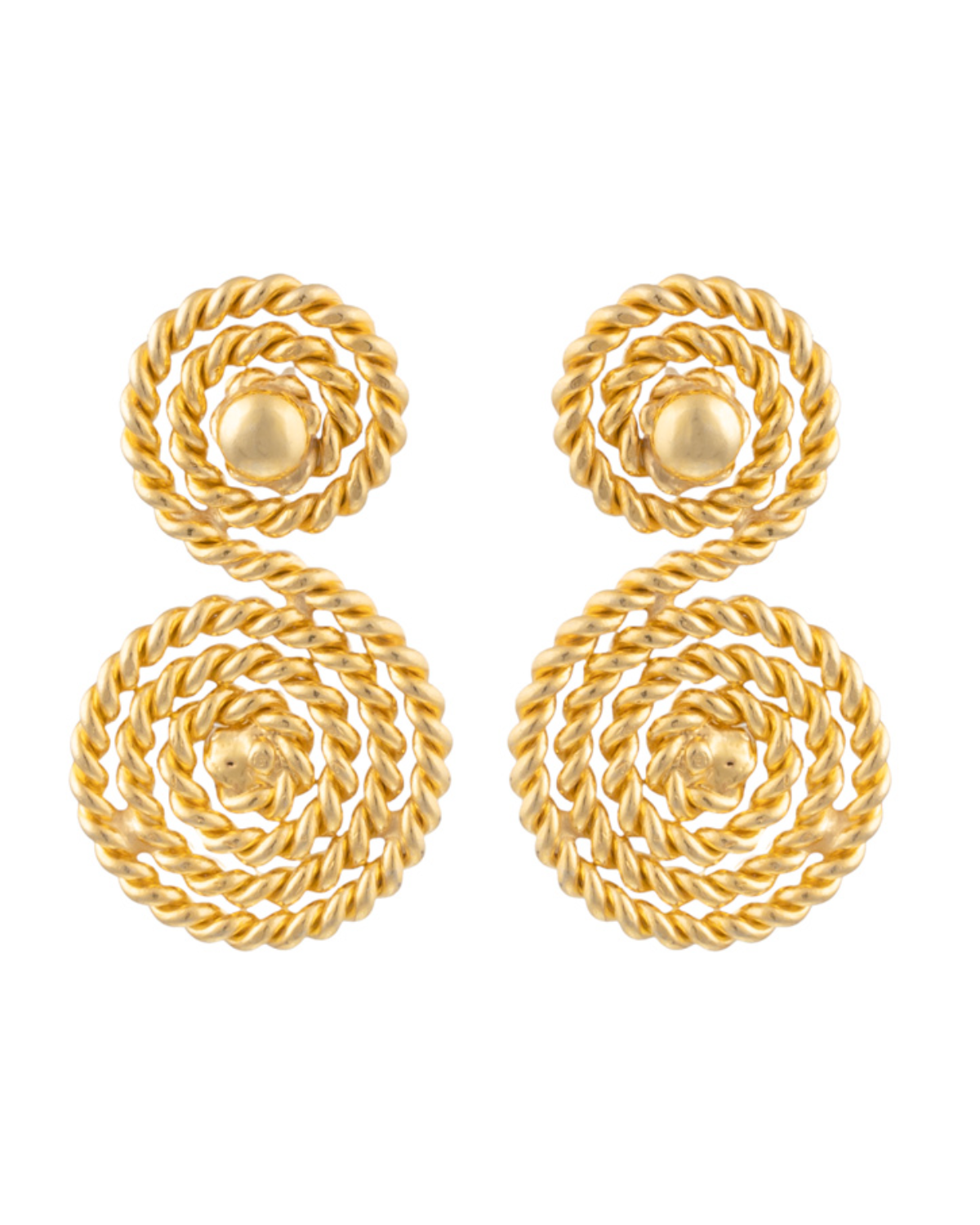 Spiral Earrings (Gold/Stone)