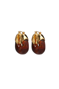 Lizzie Fortunato Mini Organic Hoops in brown