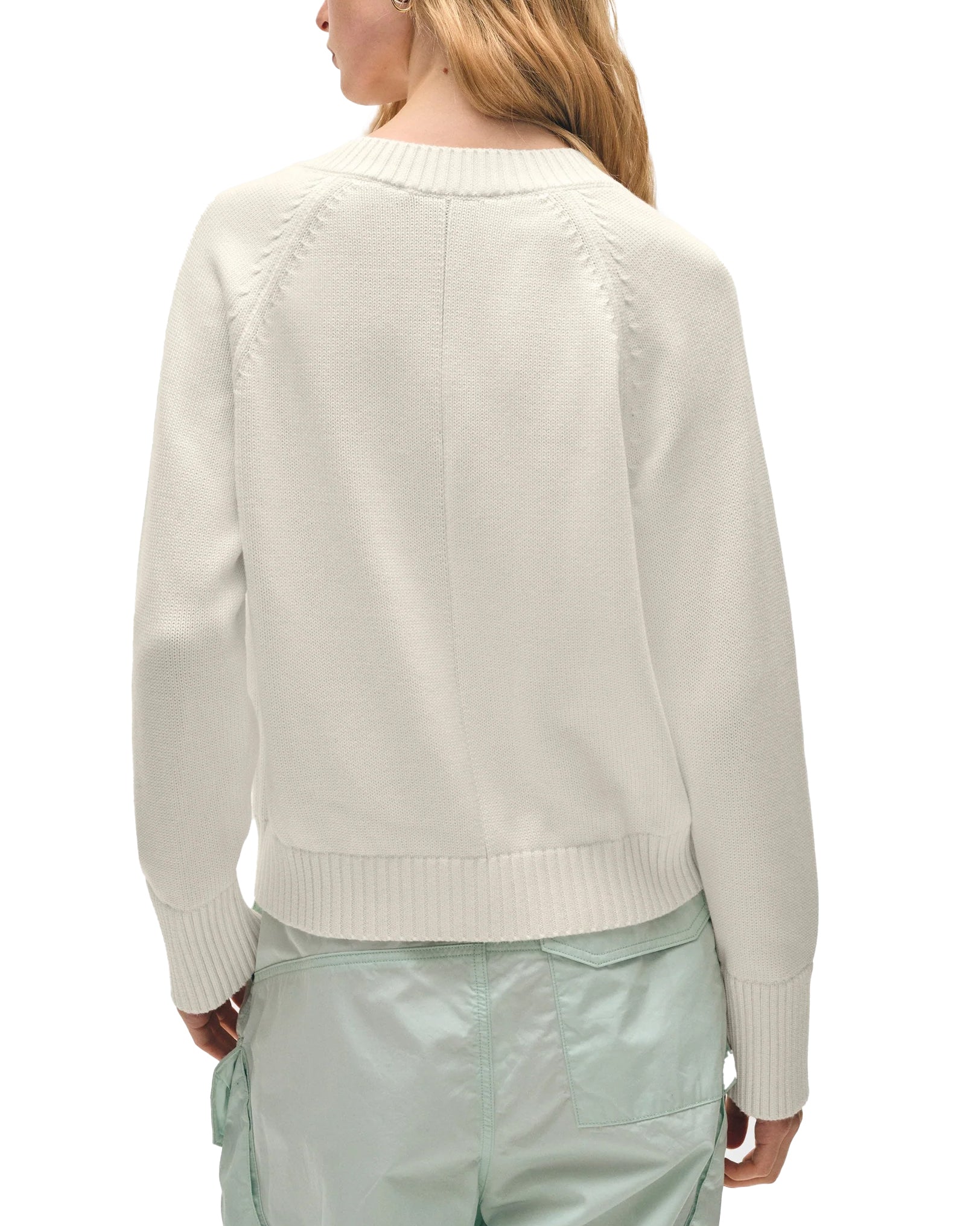 Organic Cotton Classic V-Neck Sweater (White)