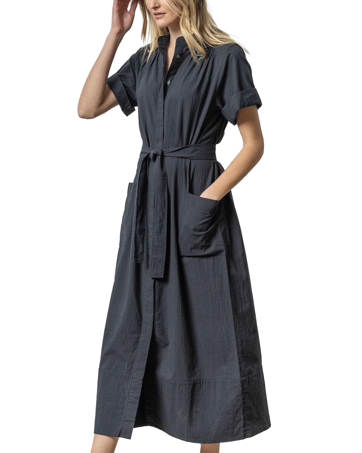 Maxi Button Down Dress (Black)