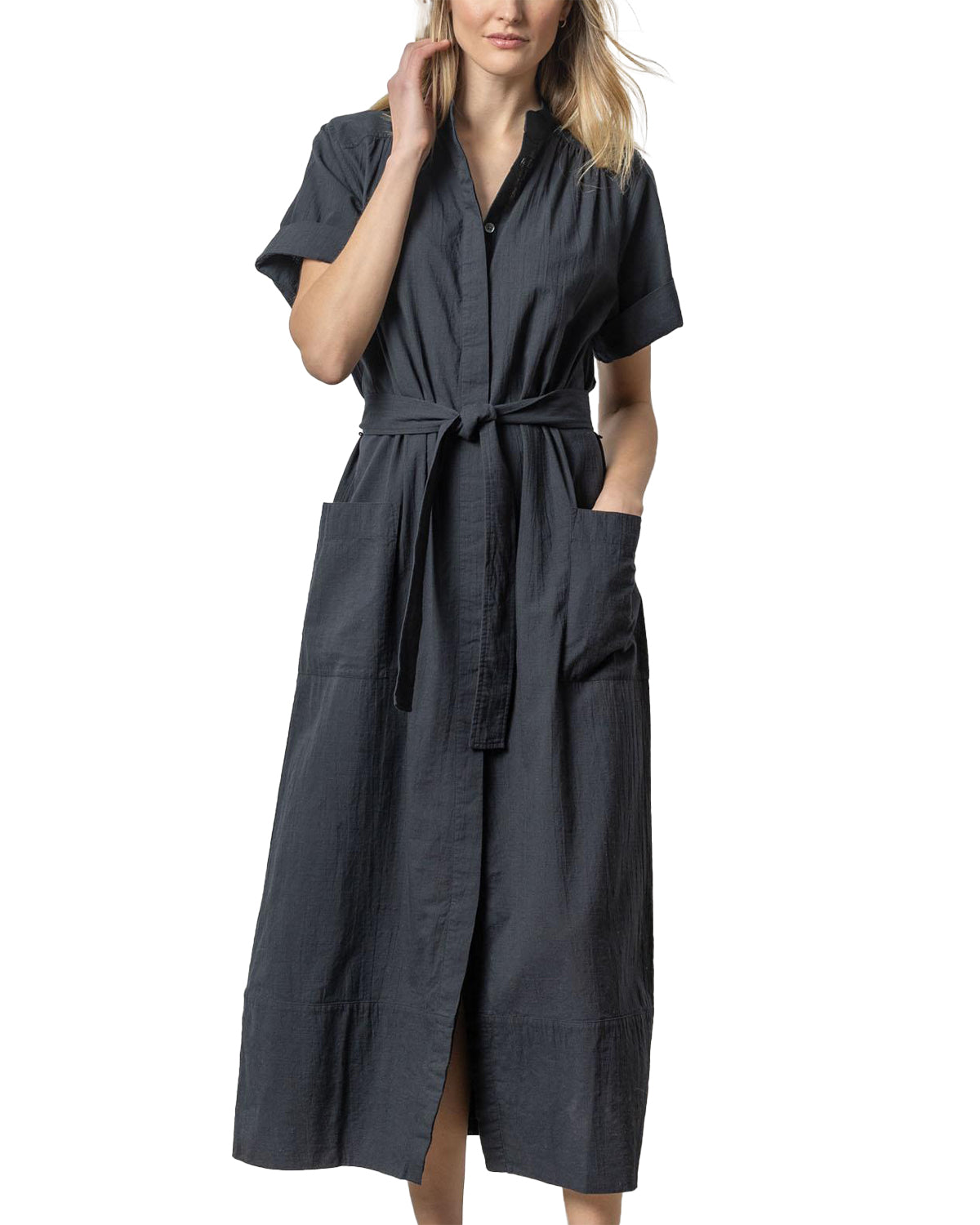 Maxi Button Down Dress (Black)