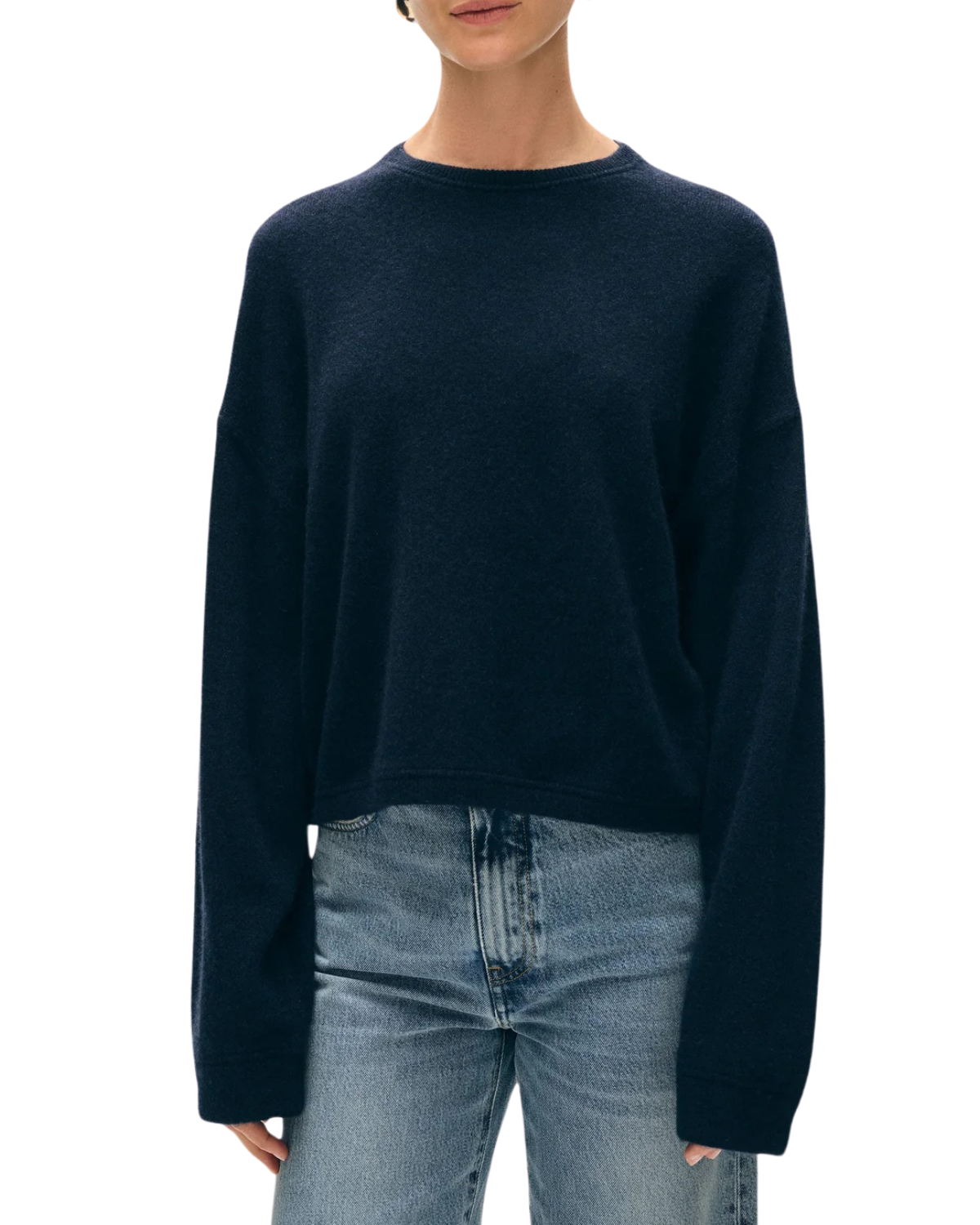 Cashmere Mini Heart Sweatshirt (Deep Navy)