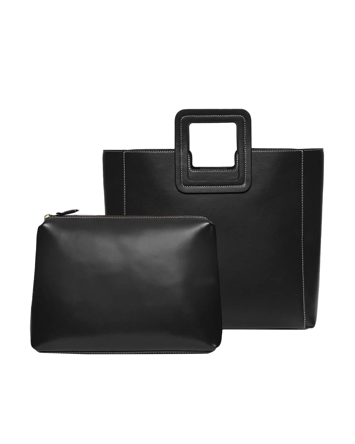 Shirley Leather Tote Bag (Black)