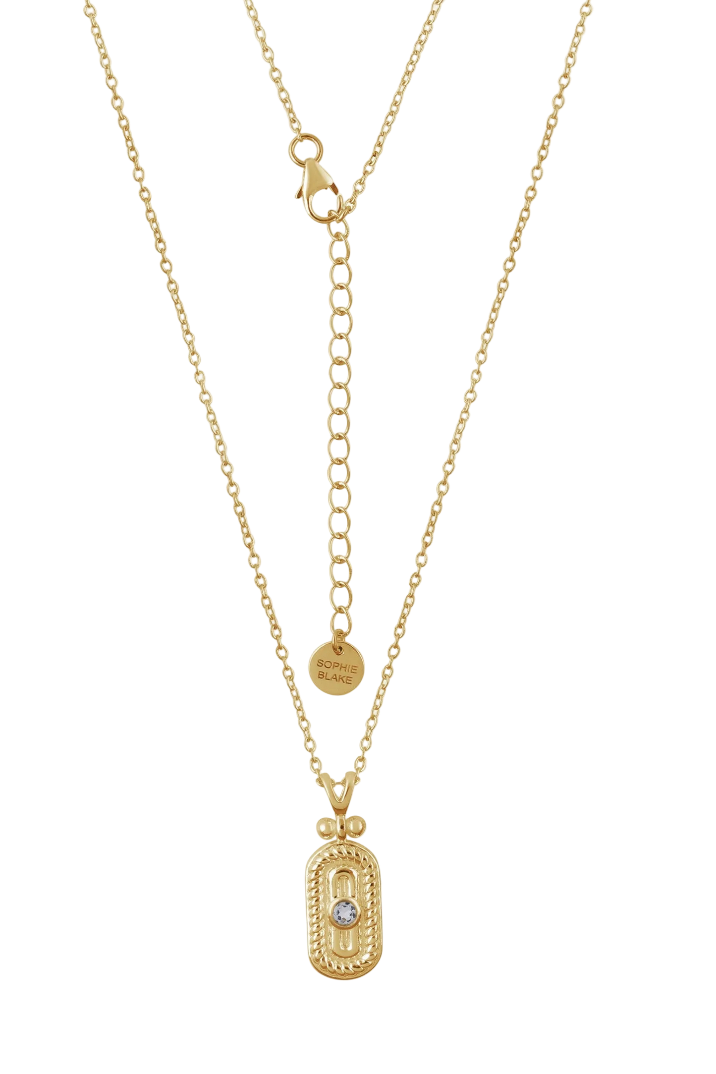 Sophie Blake NY Greta Pendant in gold with white topaz