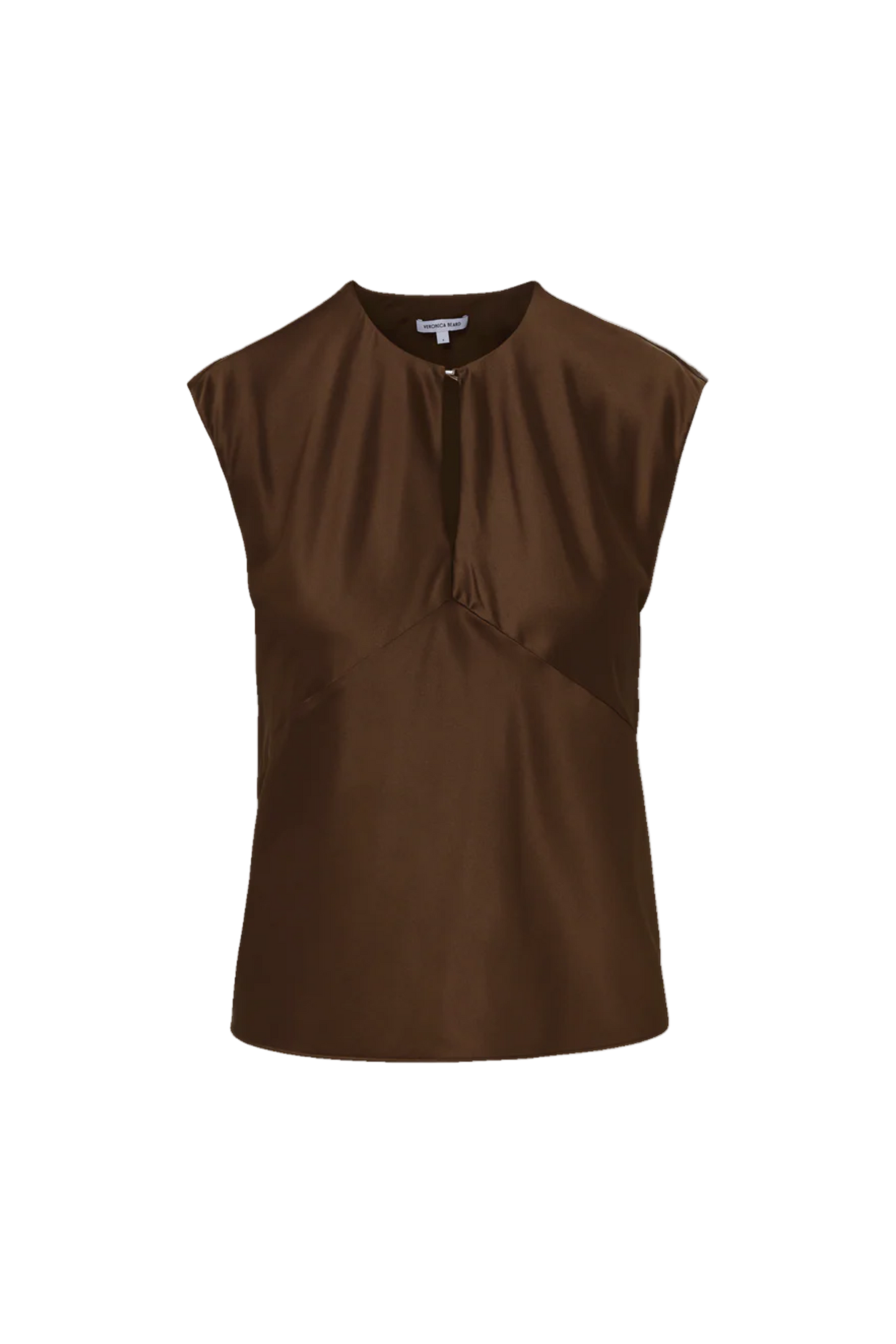 Brown sleeveless top on a white background