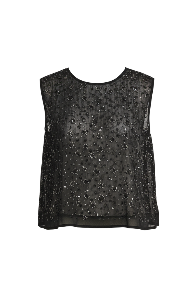 Black sequin top