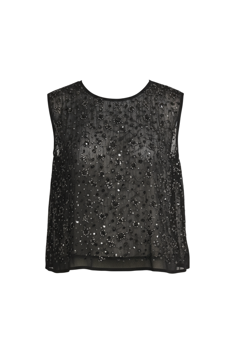 Black sequin top