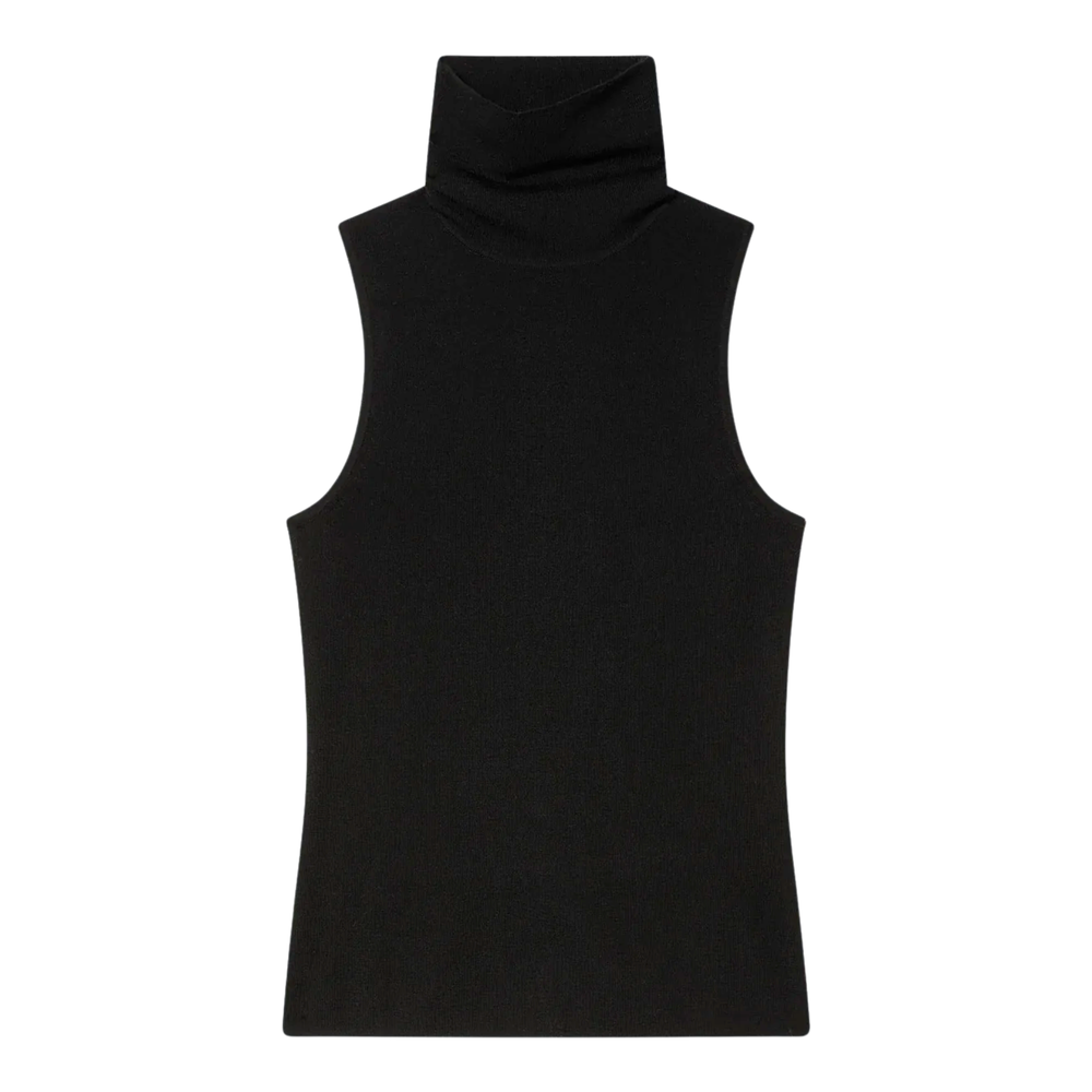 Sleeveless black turtleneck from White & Warren