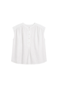 Velvet Bec Linen Top in white