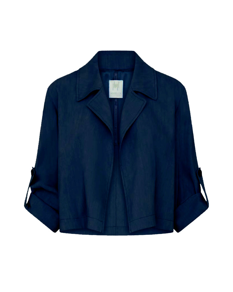 Linen Open Jacket (Midnight Blue)