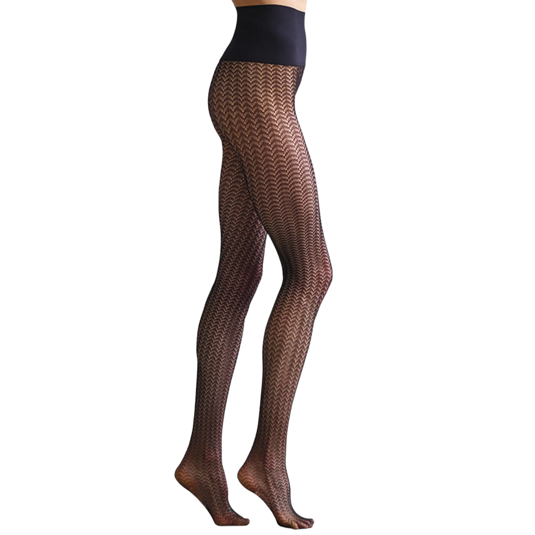 The Scalloped Net Tights (Black)