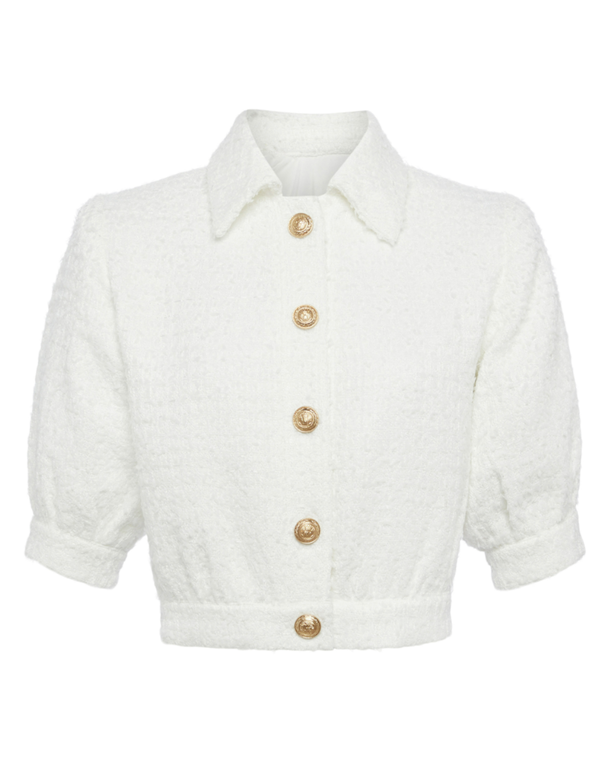 Cove Crop Short Sleeve Jacket (White)