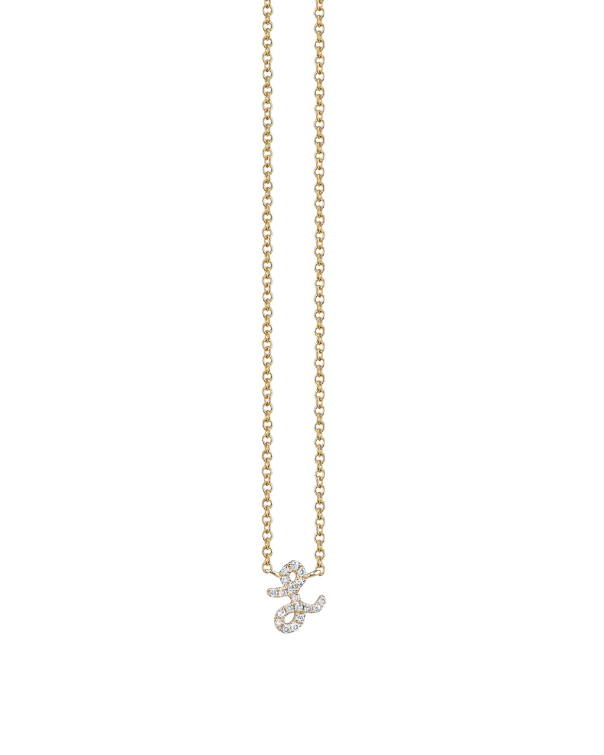 L Initial Necklace (Yellow Gold)