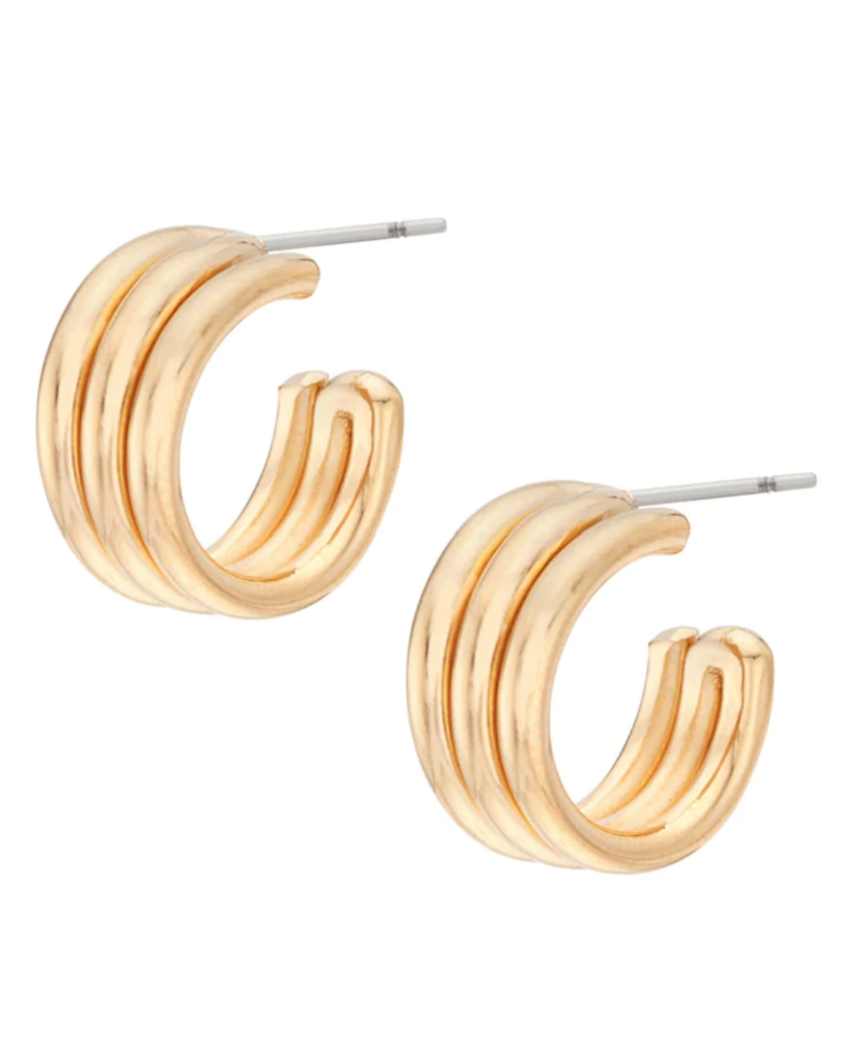 Waya Triple Hoop Earrings (Gold)